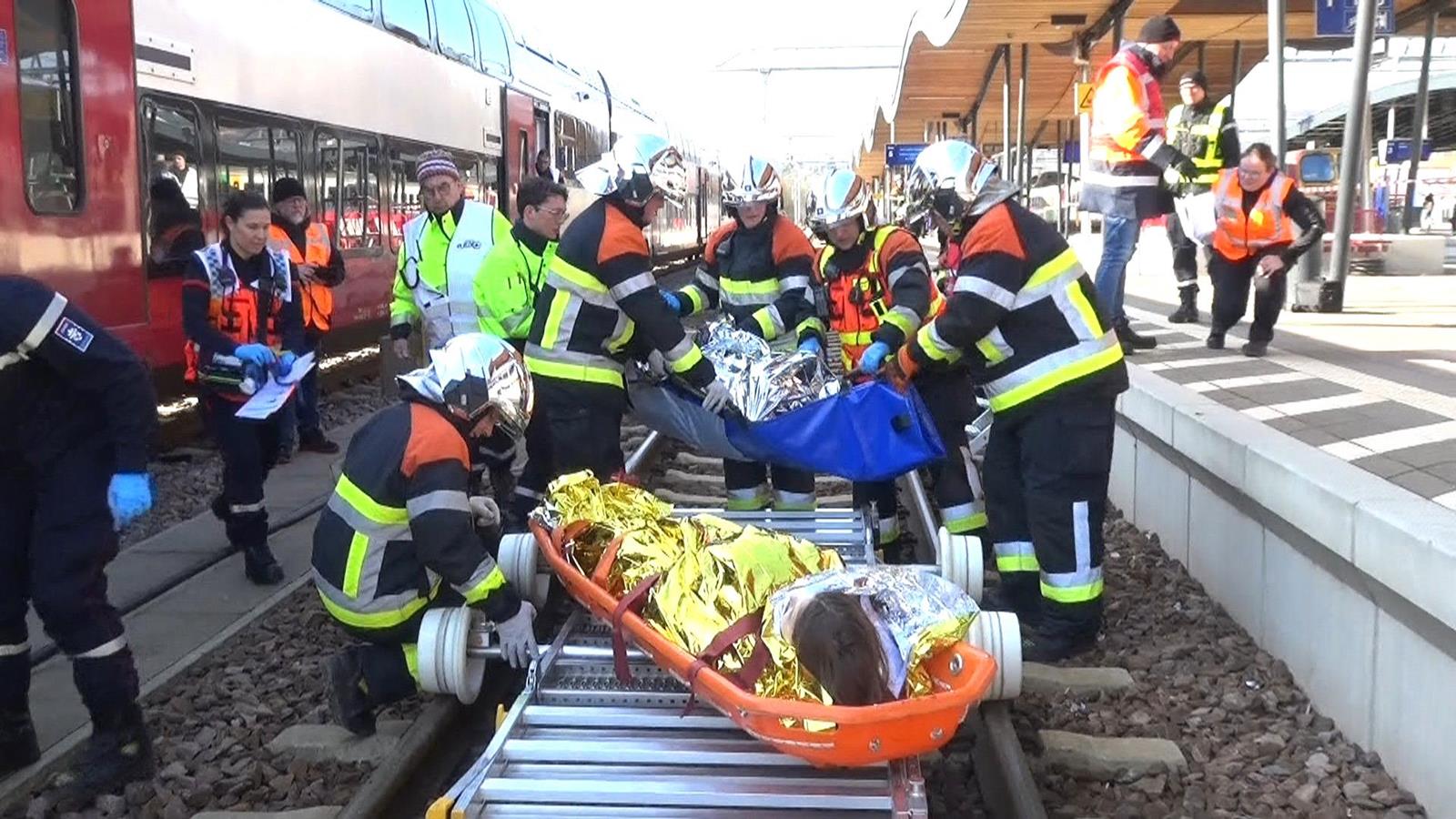 Grouss Rettungsübung op der Ettelbrécker Gare