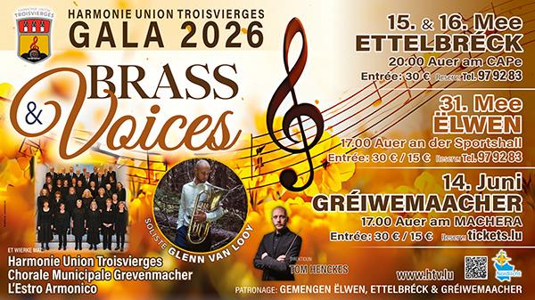 Ëlwenter Musik: Gala 2026 – Brass & Voices