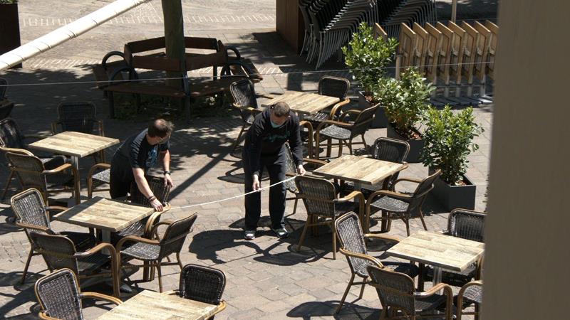 Reouverture vun den Terrassen, Bistroen a Restauranten